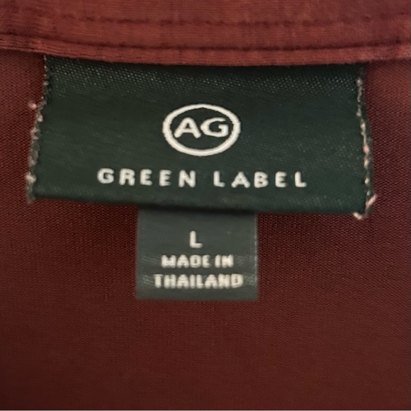 AG - Green Label Mens Maroon Short Sleeve Golf Polo with Pocket (Size: Large) - Picture 4 of 8